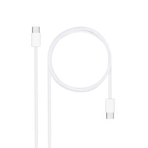 NANOCABLE - Cable USB-C 2.0 60W 3A, USB-C/M-USB-C/M, Blanco, 2 m