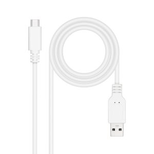 NANOCABLE - Cable USB 2.0 3A, tipo USB-C/M-A/M, Blanco, 1.5 m