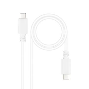 NANOCABLE - Cable USB 2.0 3A, tipo USB-C/M-USB-C/M, Blanco, 1.5 m