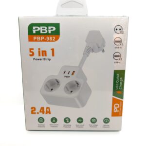 PRITECH - REGLETA DE ENCHUFES 5 EN 1 PBP982